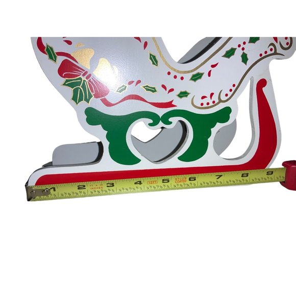 Wood Santa sleigh with Artificial Arrangement Centerpiece vintage - Picture 8 of 15